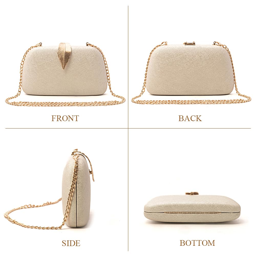INOVERA (LABEL) Women Evening Hand Clutch | Ladies Party Wedding Purse with Chain Strap
