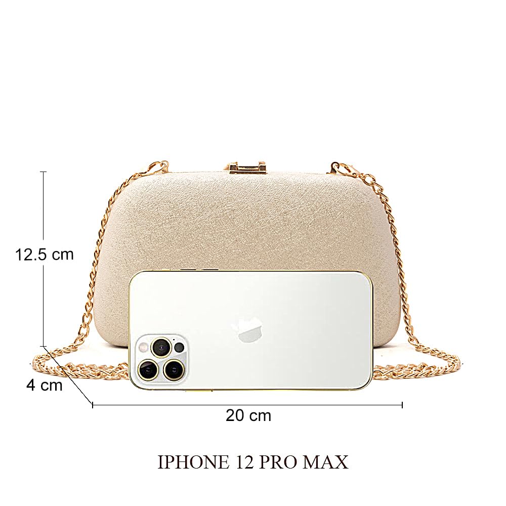 INOVERA (LABEL) Women Evening Hand Clutch | Ladies Party Wedding Purse with Chain Strap