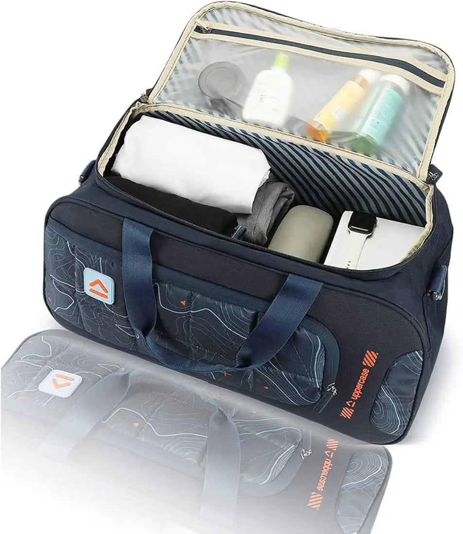 uppercase Topo 55Cm Duffle Bag, 44 Lts, Dust Resistant Travel Bag, Spacious Main Compartment, Adjustable Shoulder Strap, Sustainable Duffle Bag For Women & Men, 1500 Days Warranty 
