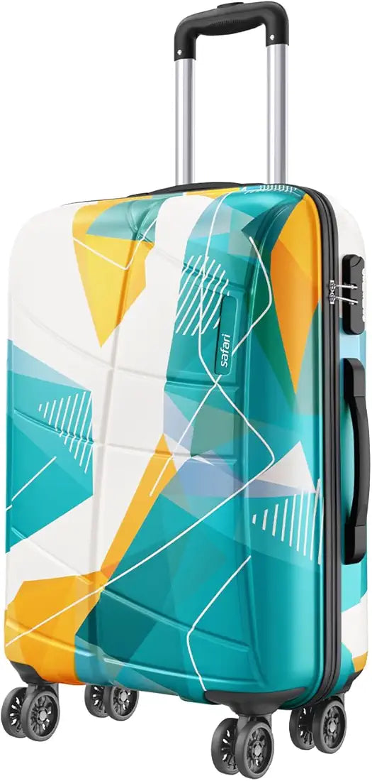 Safari Luma Neo 8 Wheels 66cm Medium Size Trolley Bag, Hard Case Printed Polycarbonate, 360 Degree Wheeling Checkin Luggage for Men & Women, Suitcase for Travel, Trolley Bags for Travel, Multicolour