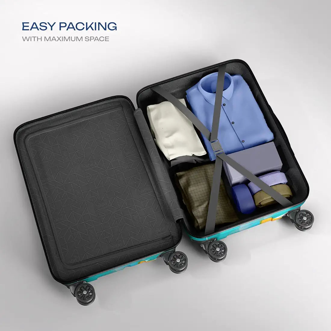 Safari Luma Neo 8 Wheels 66cm Medium Size Trolley Bag, Hard Case Printed Polycarbonate, 360 Degree Wheeling Checkin Luggage for Men & Women, Suitcase for Travel, Trolley Bags for Travel, Multicolour