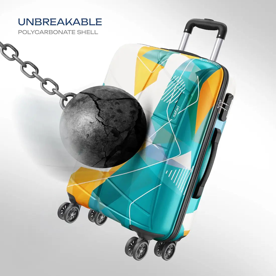 Safari Luma Neo 8 Wheels 66cm Medium Size Trolley Bag, Hard Case Printed Polycarbonate, 360 Degree Wheeling Checkin Luggage for Men & Women, Suitcase for Travel, Trolley Bags for Travel, Multicolour