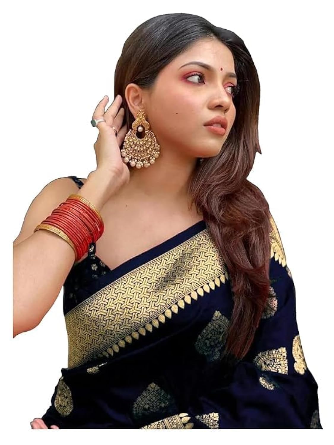 C J Enterprise Women's Kanjivaram Art Silk Saree Soft Banarasi Style Sari With Blouse Piece For Wedding (Pari122-51)