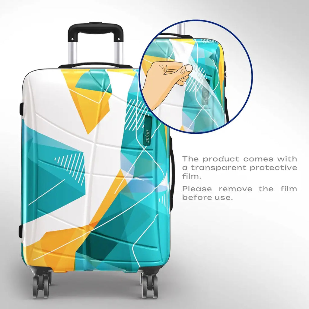 Safari Luma Neo 8 Wheels 66cm Medium Size Trolley Bag, Hard Case Printed Polycarbonate, 360 Degree Wheeling Checkin Luggage for Men & Women, Suitcase for Travel, Trolley Bags for Travel, Multicolour